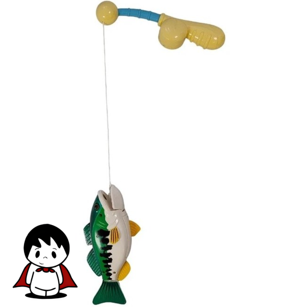 اسباب بازی ماهیگیری باطری خور در حال حرکت در آب, قلاب ماهیگیری اسباب بازی در دست کودک, نمای نزدیک ماهی رباتیک رنگی, بسته بندی اسباب بازی آموزشی ماهیگیری