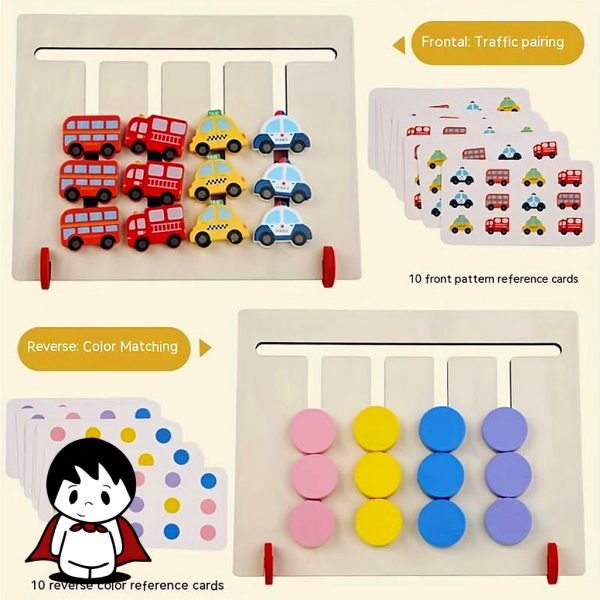 بازی فکری رنگچین چوبی طرح ماشین (تقویت هوش و مهارت دست‌ورزی) - تصویر 4