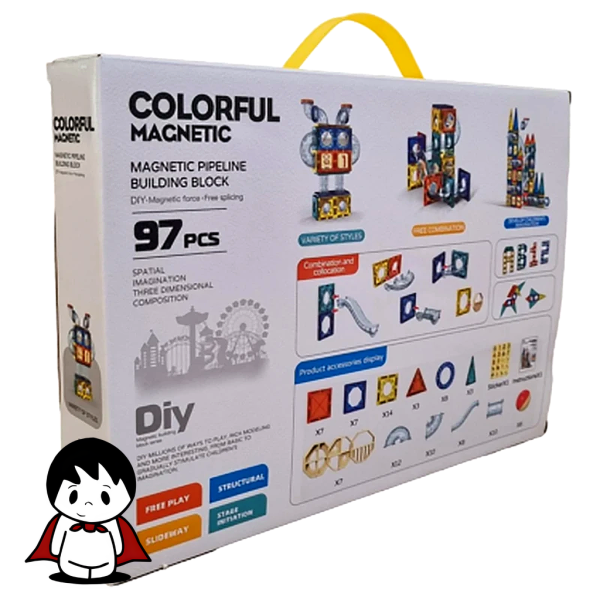 مگتایل مغناطیسی طرح کریستالی – اسباببازی آموزشی ساخت و ساز - تصویر 2