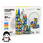 مگ‌تایل مغناطیسی کریستالی,اسباب‌بازی آموزشی مغناطیسی,قطعات رنگی ساخت و ساز,بازی فکری کودک