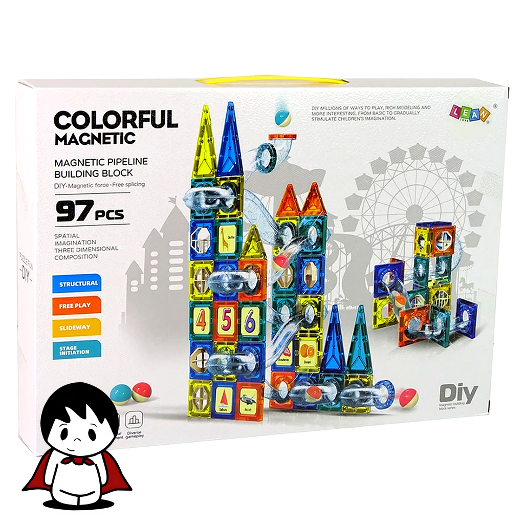 مگتایل مغناطیسی کریستالی,اسباببازی آموزشی مغناطیسی,قطعات رنگی ساخت و ساز,بازی فکری کودک