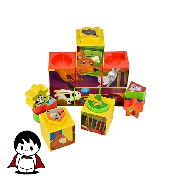 بازی فکری پازل مکعبی اشکال سنجاقک (۱۶ مکعب و ۶۰ کارت الگو) - تصویر 4