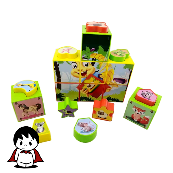 بازی فکری پازل مکعبی اشکال سنجاقک (۱۶ مکعب و ۶۰ کارت الگو) - تصویر 3