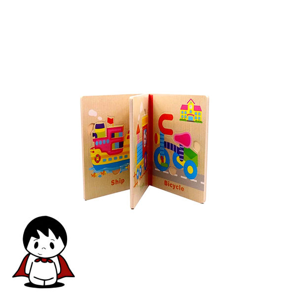 پازل کتابی چوبی آموزشی مدل وسایل نقلیه - تصویر 4