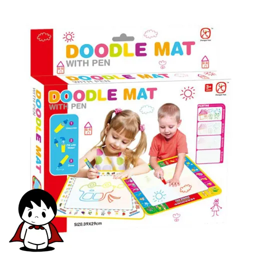 سفره جادویی نقاشی با آب ,سفره جادویی نقاشی با آب, کودک در حال نقاشی روی زیرانداز جادویی, ماژیک آبی مخصوص سفره نقاشی, نقاشی رنگارنگ روی مجیک مت