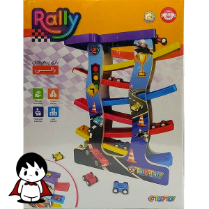 ست پارکینگ طبقاتی اسباب بازی برند تاپ توی, ماشین های کوچک در ست رالی ماشین Top Toy, کودک در حال بازی با پارکینگ طبقاتی, سرسره مارپیچ پارکینگ اسباب بازی تاپ توی