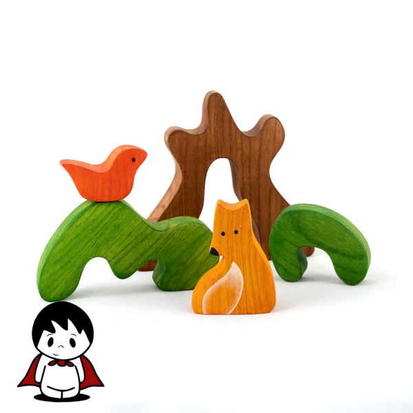 پازل چوبی تعادلی مدل درخت و روباه | اسباب بازی دکوراتیو - تصویر 3