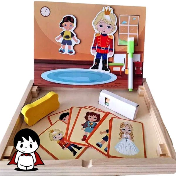 پازل مگنتی آموزشی مدل لباس پسرانه به همراه تخته وایت برد - تصویر 2