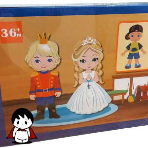 پازل مگنتی آموزشی مدل لباس پسرانه روی میز, قطعات مگنتی لباس و اکسسوری پسرانه, کودک در حال بازی با پازل مگنتی لباس, تخته وایت برد دو طرفه پازل مگنتی