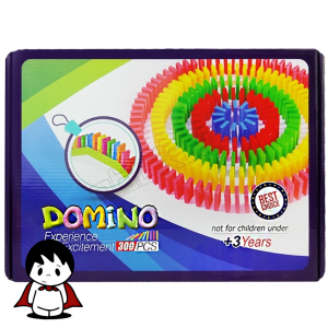 بازی فکری دومینو ۳۰۰ قطعه رنگی، بازی فکری کودک، چیدمان دومینو، پله تغییر مسیر، دومینو رنگارنگ تعادلی