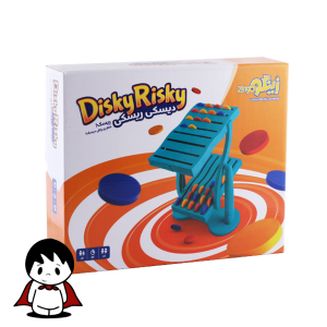 بازی آموزشی تعادلی دیسکی ریسکی زینگو با تاب دو طبقه سبز و مهره‌های رنگی در حال بازی