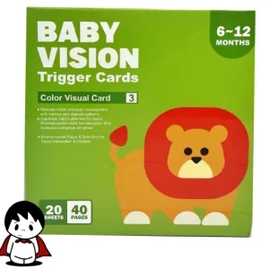 کارت های تحریک بینایی نوزاد,نوزاد در حال تماشای کارت تصویری با کنتراست بالا,مجموعه کارت‌های آموزشی Baby Vision با طرح‌های متنوع,دست والدین در حال نشان دادن فلش کارت به نوزاد