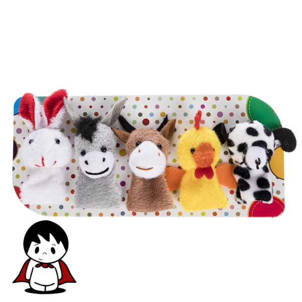 بسته ۵ عددی عروسک انگشتی حیوانات جنگل,عروسک های انگشتی پارچه ای نرم,اجرای نمایش با عروسک انگشتی برای کودک,اسباب بازی خلاقانه برای قصه گویی
