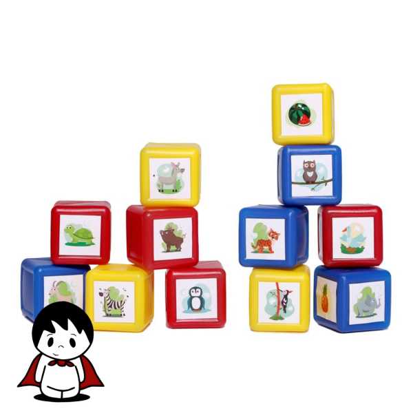 مکعب های رنگی کوچک آموزشی ۱۲ عددی مناسب کودکان - تصویر 3